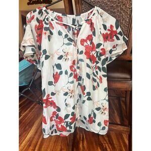 Women's Lightweight Button-Down Floral Shirt - Size Small